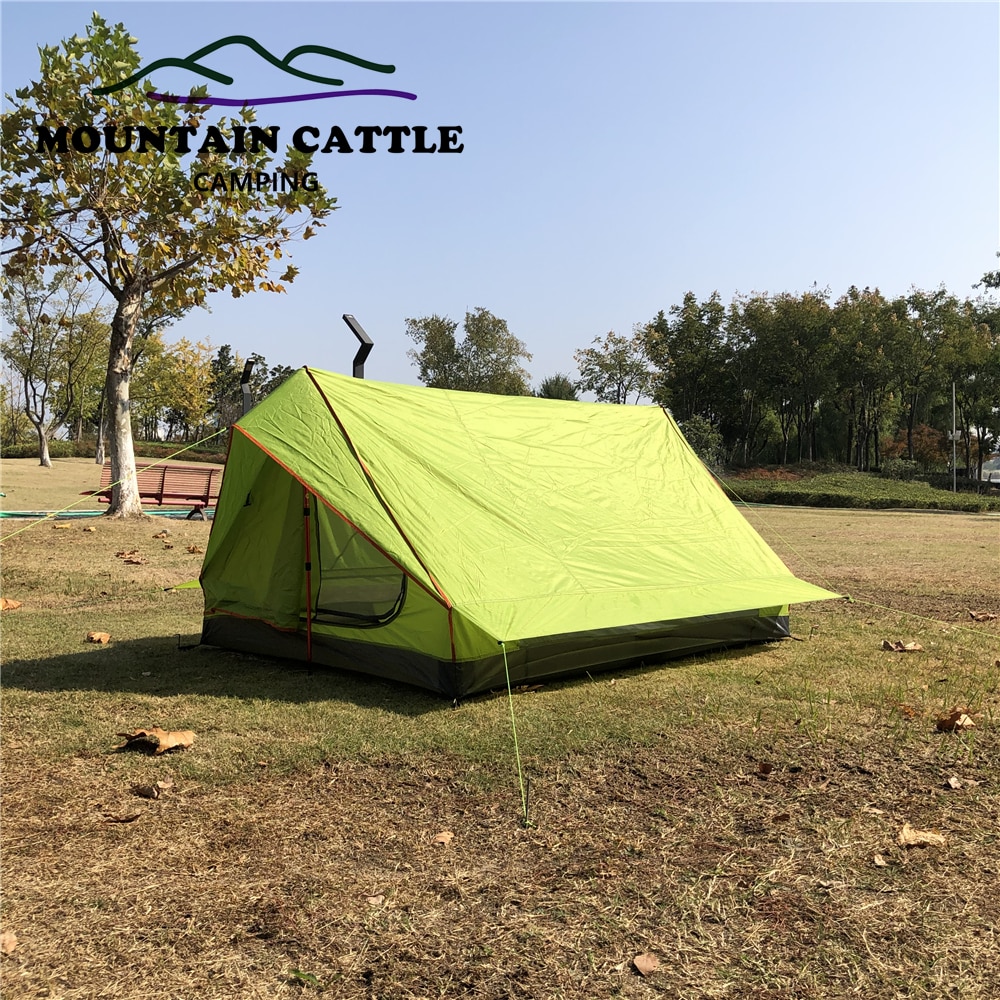 Cheap Goat Tents Ridge 2 Man Ultralight Single Layer A shape Tent Trekking Hiking Rainproof Travel Equipment Tents 